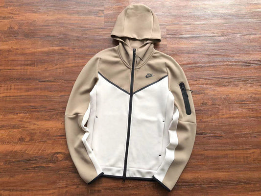 NIKE TECH FLEECE HOODIE x SANDALWOOD/LIGHT BONE WHITE