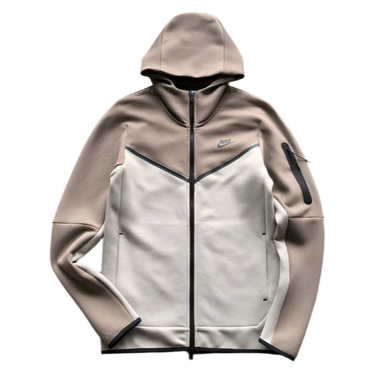 NIKE TECH FLEECE HOODIE x OLIVE GREY/ENIGMA STONE