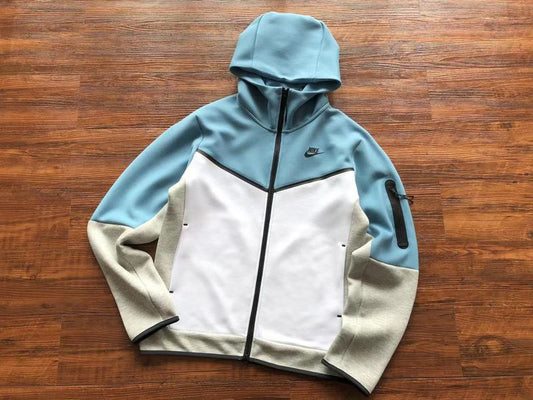 NIKE TECH FLEECE HOODIE x BABY BLUE/GREY/WHITE