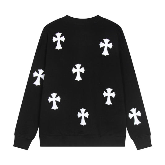 CHROME HEARTS WOOL WHITE CROSS SWEATSHIRT BLACK