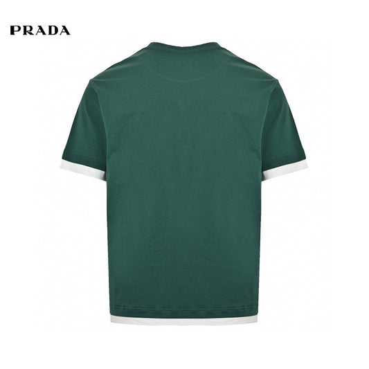 Prada Green Contrast Trim T-Shirt