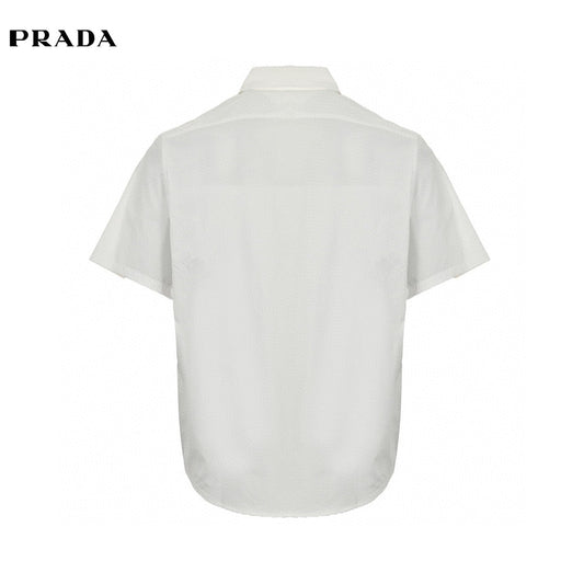 Prada Short-Sleeve Button-Up Shirt (White)