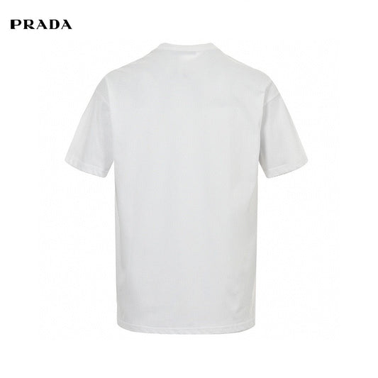 Prada Triangle Spray Paint Logo T-Shirt (White)