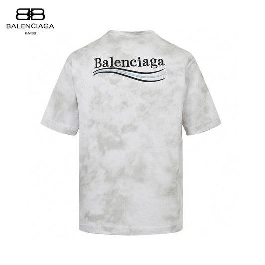 Balenciaga Tie-Dye Logo T-Shirt (White)