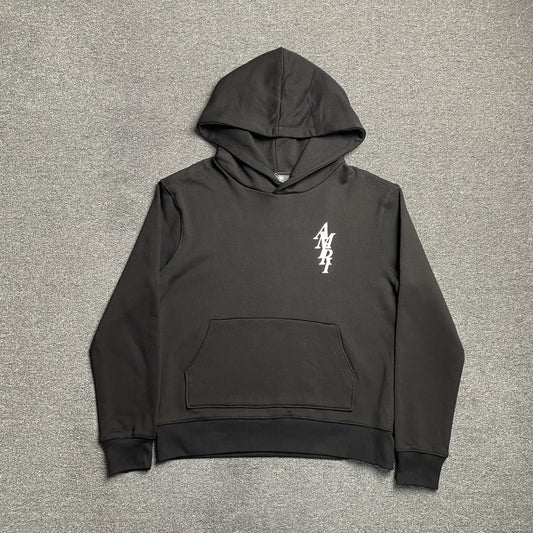 AMIRI LETTER LOGO HOODIE BLACK