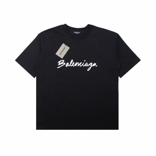 BALENCIAGA CALLIGRAPHY LOGO T-SHIRT BLACK