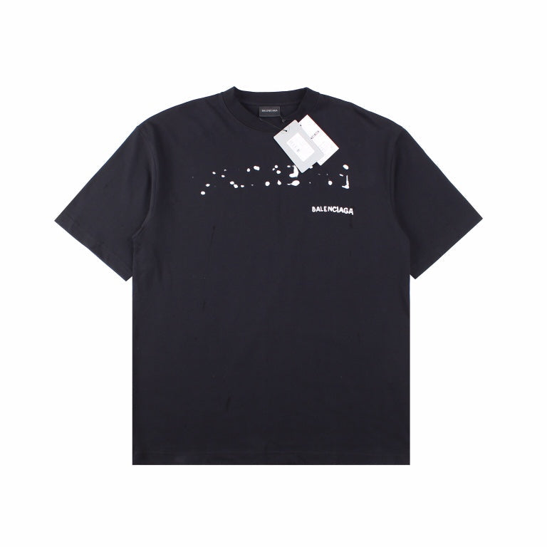 BALENCIAGA DISTRESSED LOGO T-SHIRT BLACK