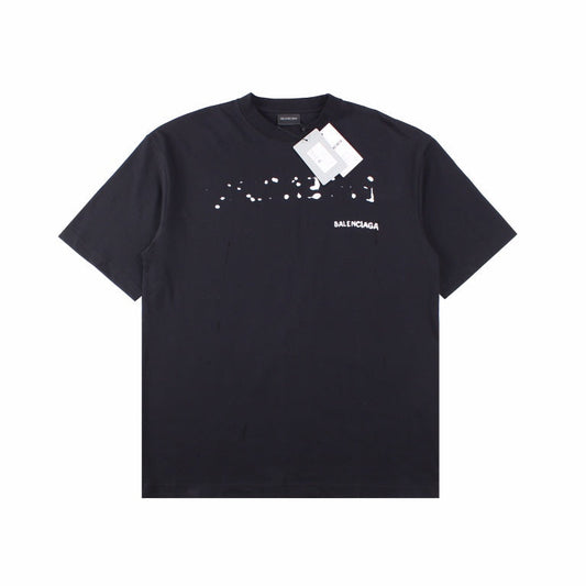 BALENCIAGA DISTRESSED LOGO T-SHIRT BLACK
