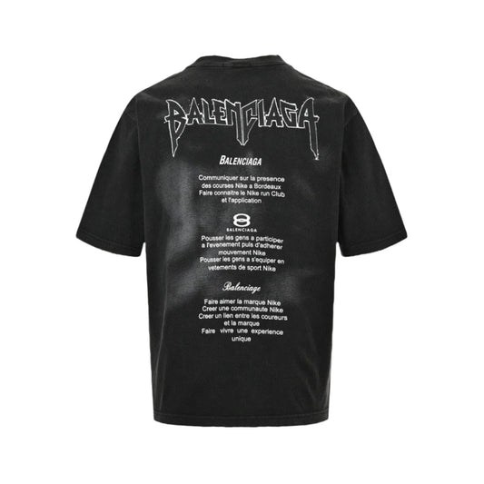 BALENCIAGA DISTRESSED LOGO T-SHIRT BLACK