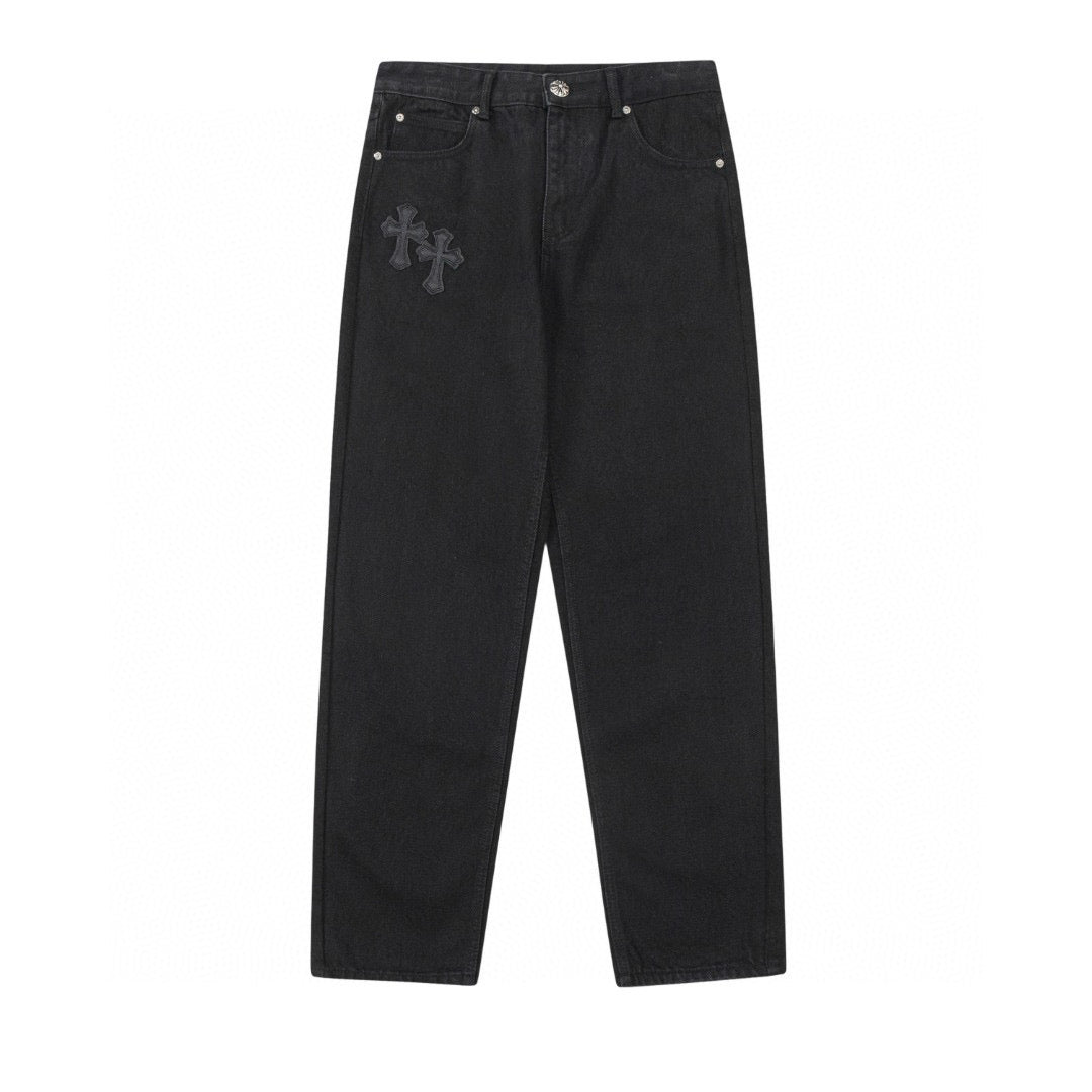 CHROME HEARTS DOUBLE CROSS JEANS BLACK