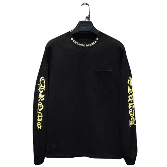CHROME HEARTS YELLOW COLLAR LONGSLEEVE BLACK