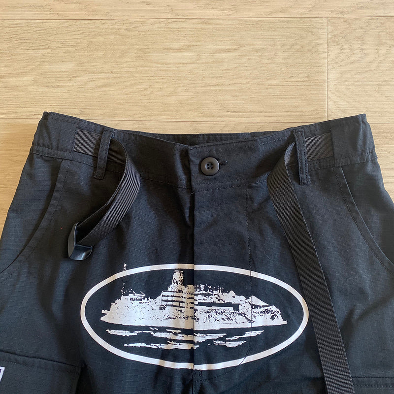 CORTEIZ ALCATRAZ CARGO PANTS BLACK/WHITE