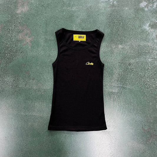 CORTEIZ WAFFLE TANK TOP BLACK