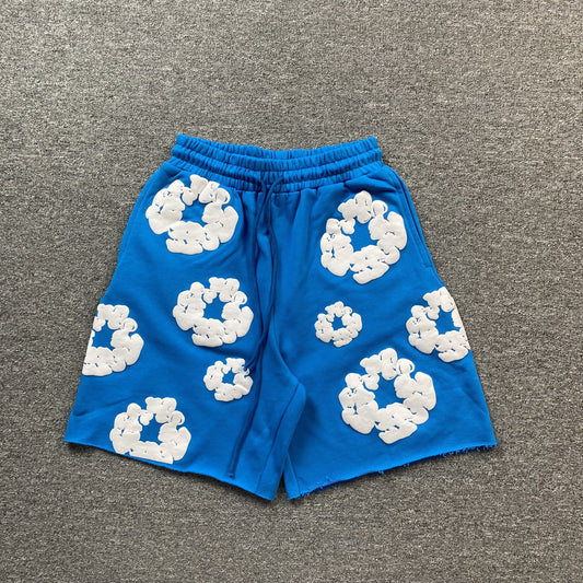 DENIM TEARS COTTON WREATH SHORTS AZURE BLUE