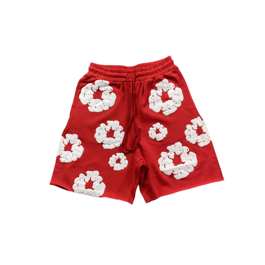 DENIM TEARS COTTON WREATH SHORTS RED