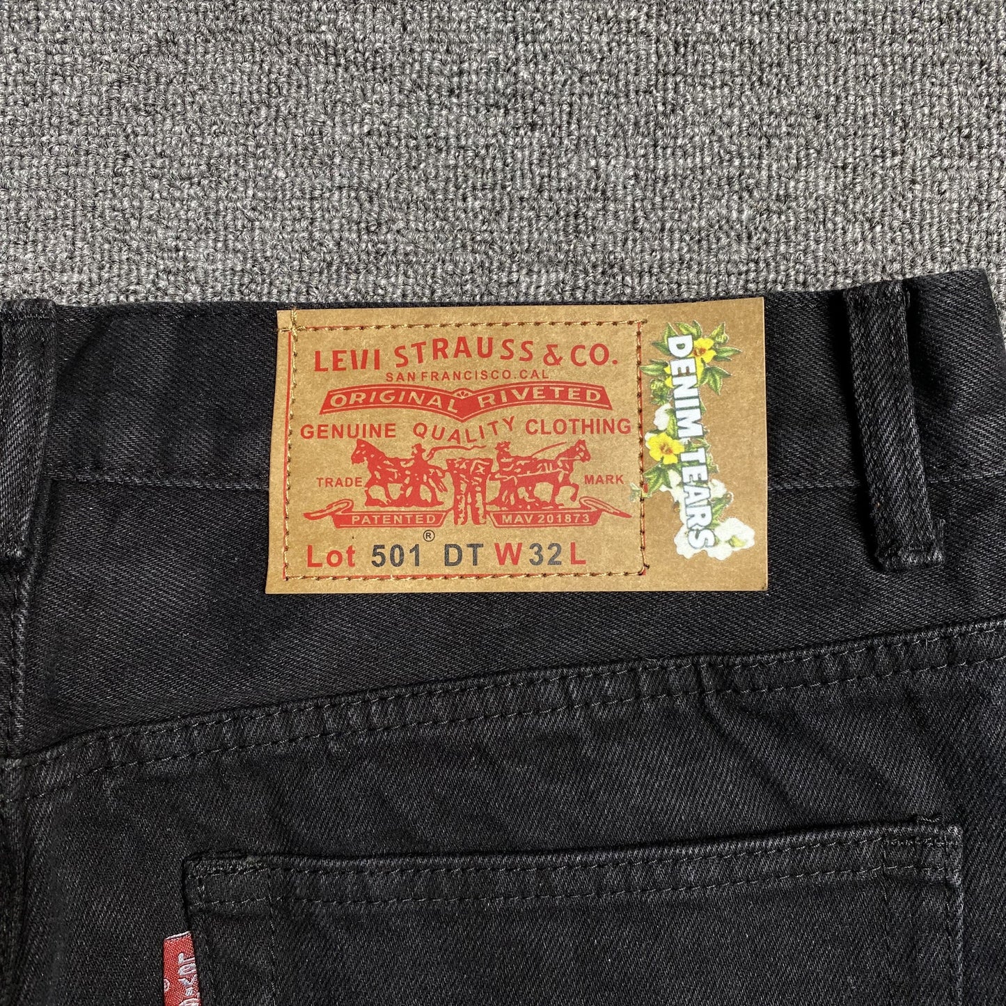 DENIM TEARS x LEVI'S COTTON WREATH JEANS BLACK