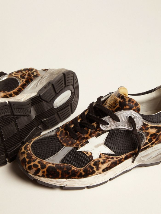 Dad-Star sneakers in leopard-print pony skin with white leather star