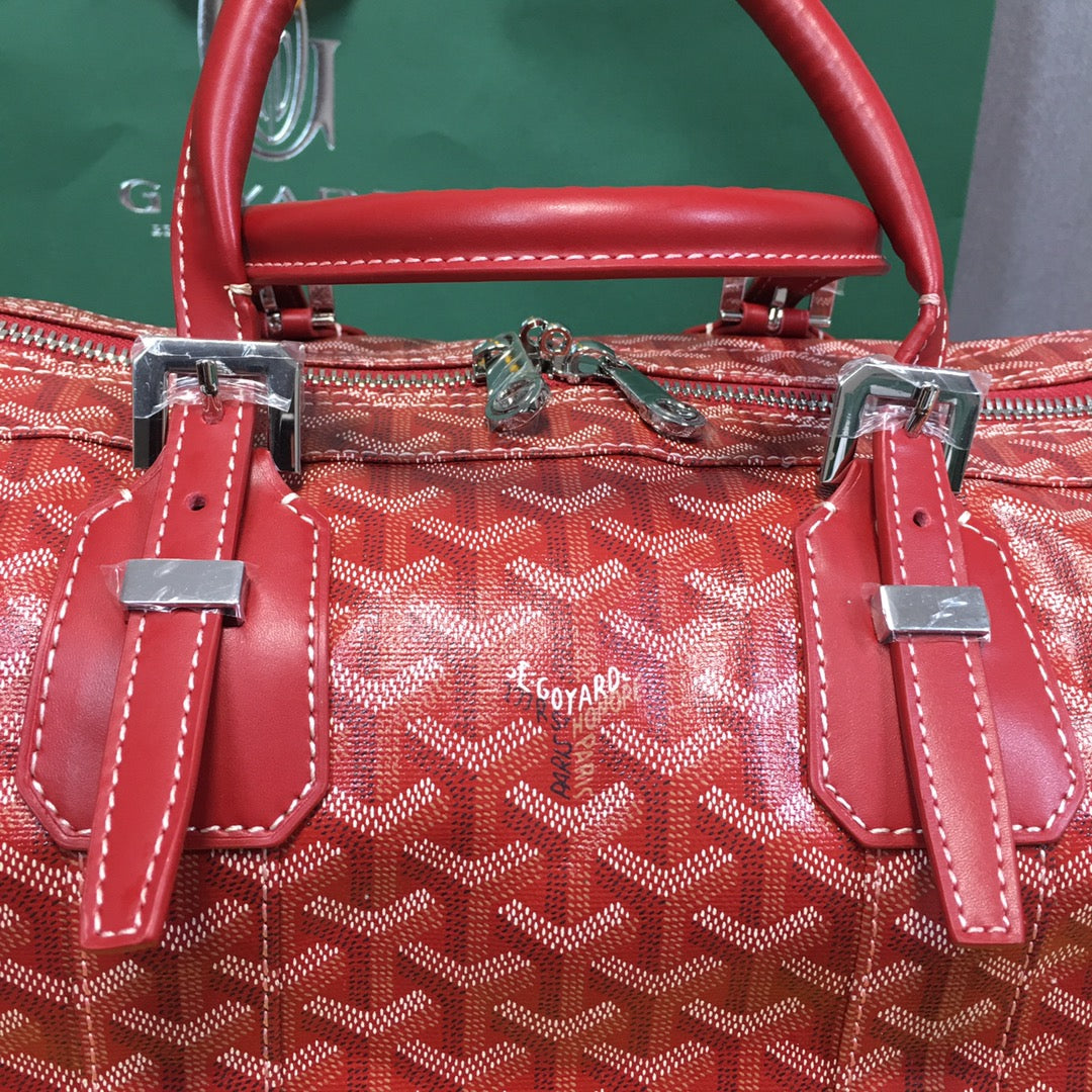GOYARD BOSTON 50 TRAVEL BAG RED
