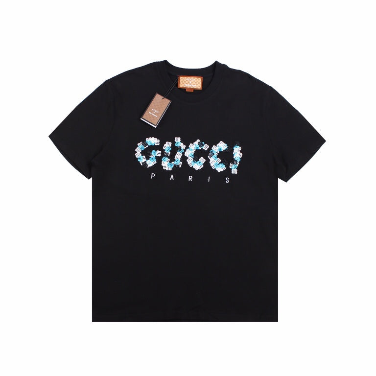 GUCCI x BALENCIAGA FLOWER LOGO T-SHIRT BLACK