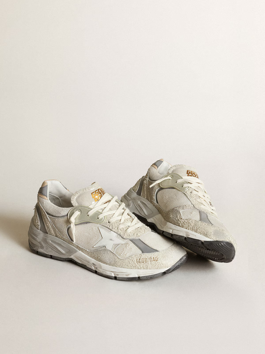 Golden Goose Running Sole Sneaker in White with Distressed Details