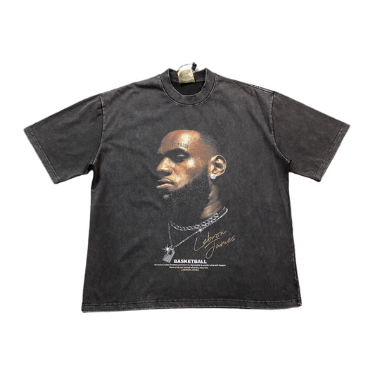 LEBRON JAMES VINTAGE GRAPHIC TEE DARK GREY