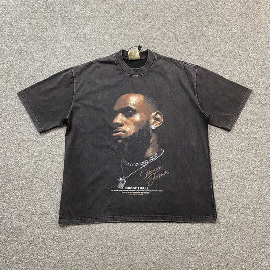 LEBRON JAMES VINTAGE GRAPHIC TEE DARK GREY