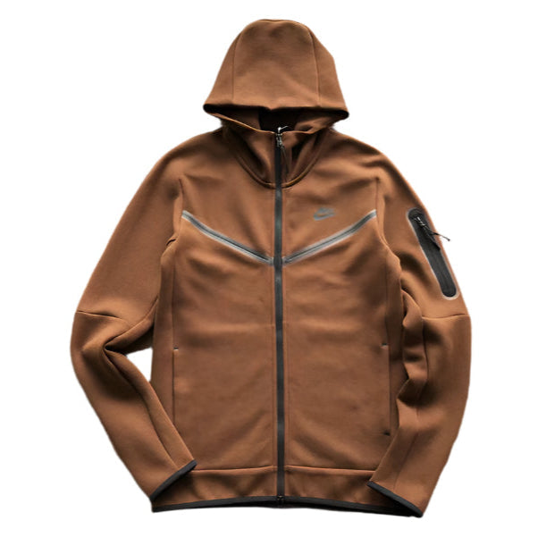 NIKE TECH FLEECE HOODIE x BROWN