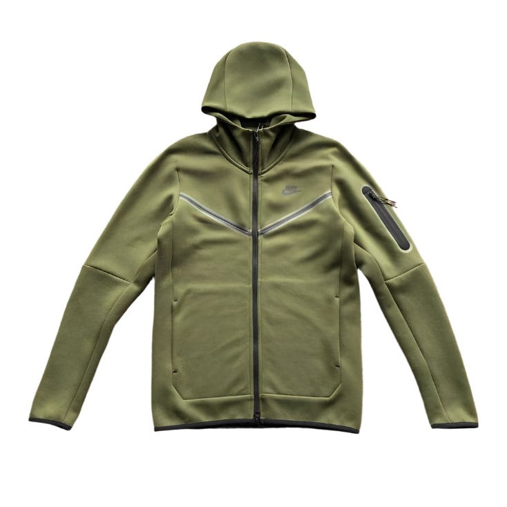 NIKE TECH FLEECE HOODIE x OLIVE GREEN