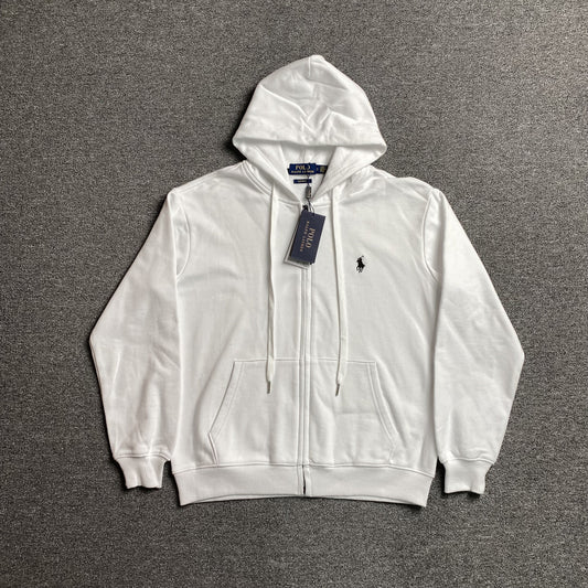 POLO RALPH LAUREN ZIP-UP HOODIE WHITE