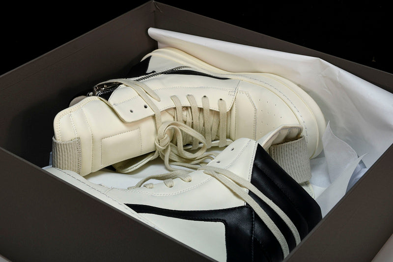 RICK OWENS GEOBASKET MILK BLACK