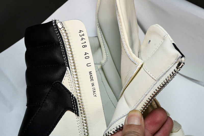 RICK OWENS GEOBASKET MILK BLACK