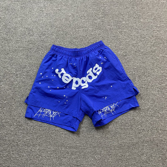 SP5DER OG WEB DOUBLE LAYER SHORT BLUE