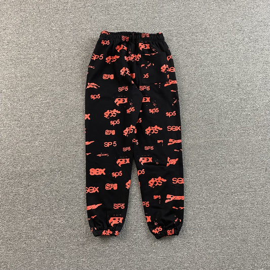 SP5DER SEX AOP SWEATPANTS BLACK