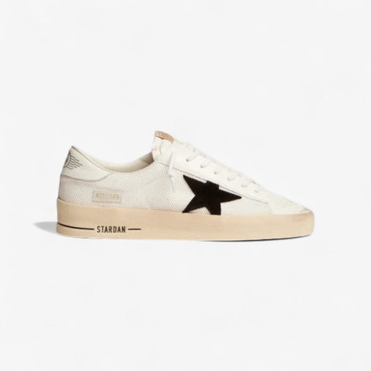Stardan Sneakers In White Mesh With Black Suede Star And White Leather Heel Tab