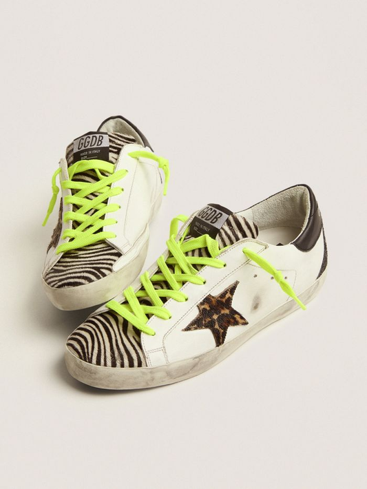 Super-star Ltd Sneakers With Animal-print Pony Skin Tongue And Star
