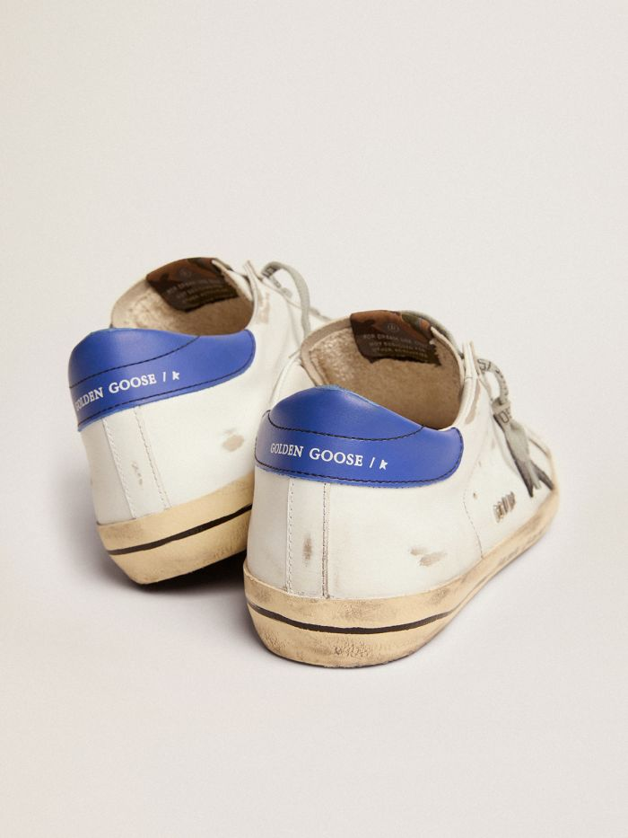 Super-star Sneakers With Black Snake-print Leather Star And Blue Leather Heel Tab