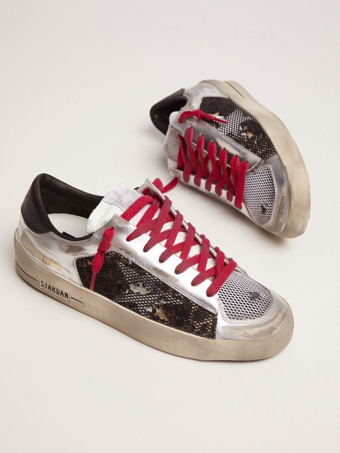 Women's Limited Edition Lab Silver And Animal-print Stardan Sneakers