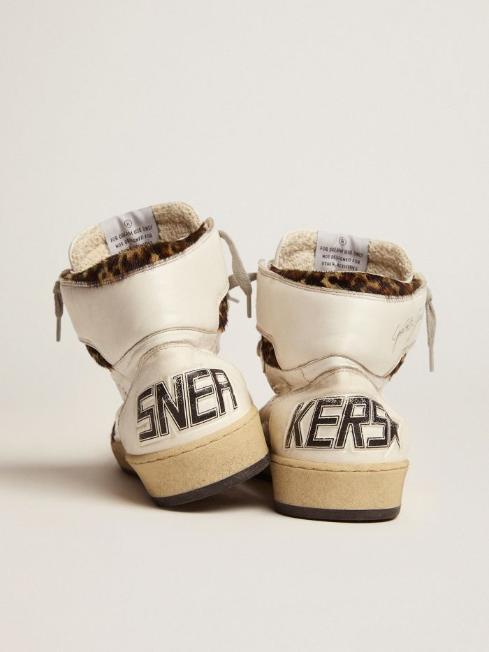 Women’s Sky-star Sneakers With Signature On The Ankle And Leopard-print Pony Skin Inserts