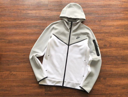 NIKE TECH FLEECE HOODIE x WHITE/GREY