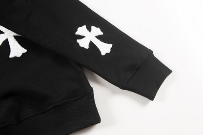 CHROME HEARTS WOOL WHITE CROSS SWEATSHIRT BLACK