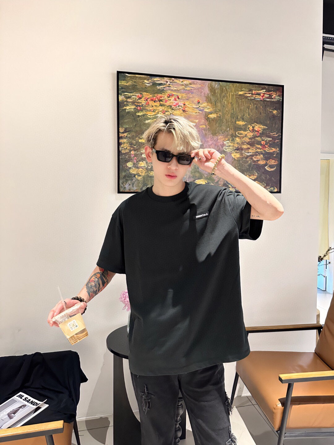 Fear of God Essentials Logo T-Shirt - Black