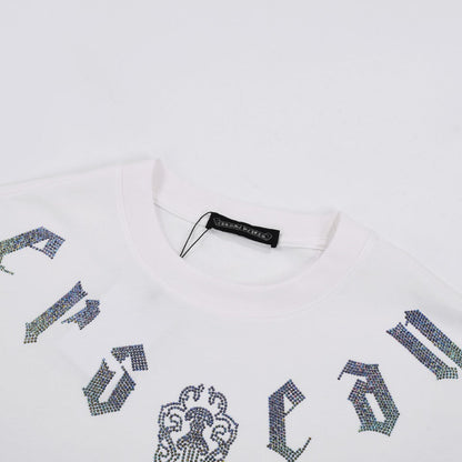 CHROME HEARTS GLITTER GRAPHIC T-SHIRT WHITE
