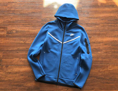 NIKE TECH FLEECE HOODIE x BLUE WHITE