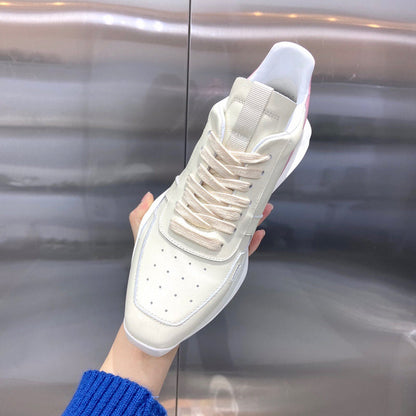 Rick Owens Cream and Pink Low-Top Sneakers