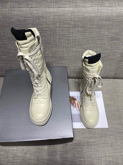 High-Top Leather Combat Boots