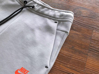 NIKE TECH FLEECE PANTS x WOLF GREY/AQUAMARINE/ORANGE