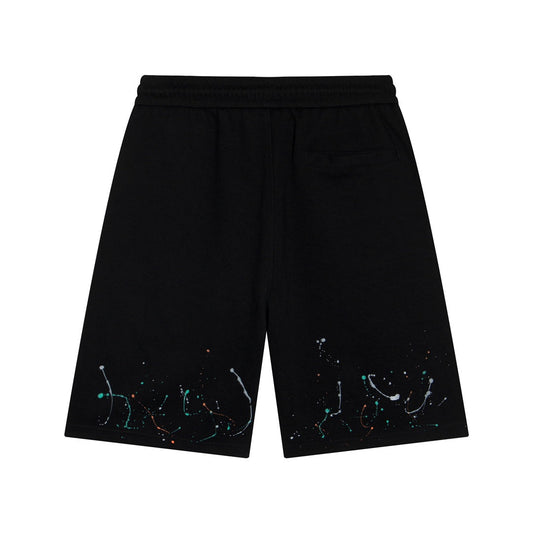 CHROME HEARTS PAINT DRIP SHORTS BLACK