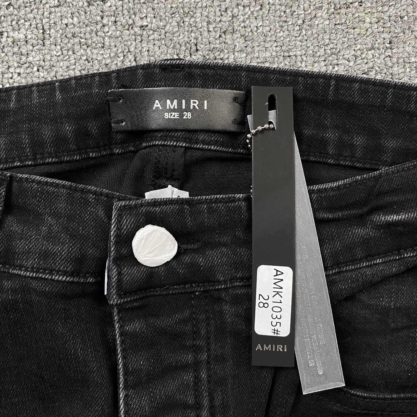 AMIRI CORE APPLIQUE BLACK LEATHER JEANS