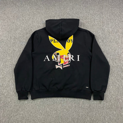 AMIRI PLAYBOY LOGO HOODIE BLACK YELLOW