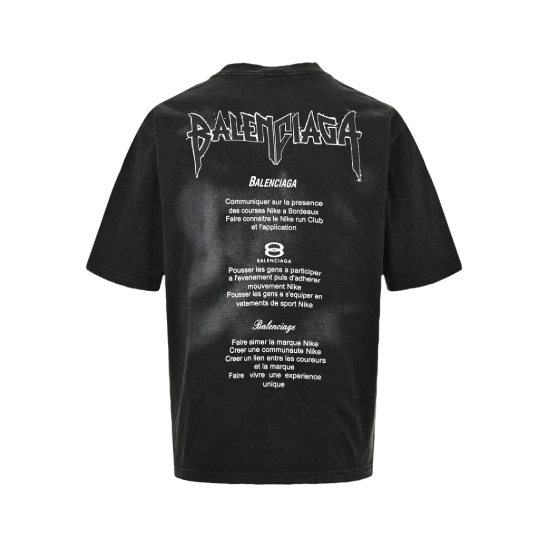 BALENCIAGA DISTRESSED LOGO T-SHIRT BLACK